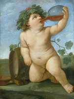 7.5cm x 10cm Trinkender Bacchusknabe von Guido Reni