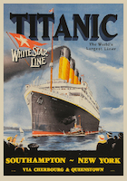 7cm x 10cm Titanic. White Star Line von Anonymous