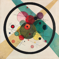 10cm x 10cm Kreis im Kreis von Wassilly Kandinsky