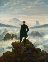 7cm x 9cm Der Wanderer über dem Nebelmeer von Caspar David Friedrich