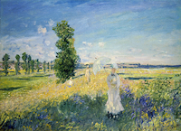 10cm x 7cm La Promenade (Argenteuil) von Claude Monet