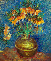 8cm x 10cm Kupfervase mit Kaiserkronen von Vincent van Gogh