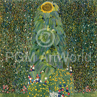 10cm x 10cm Die Sonnenblume von Gustav Klimt