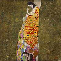 10cm x 10cm Die Hoffnung II von Gustav Klimt
