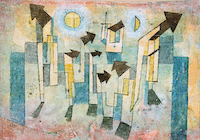 10cm x 7cm Tempel der Sehnsucht von Paul Klee