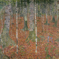 10cm x 10cm Birkenwald von Gustav Klimt