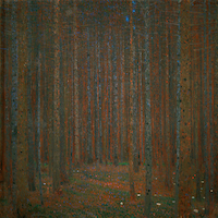 10cm x 10cm Tannenwald von Gustav Klimt