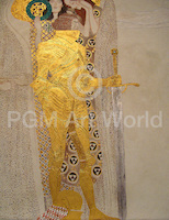 7.7cm x 10cm Der goldene Ritter / Beethovenfries von Gustav Klimt