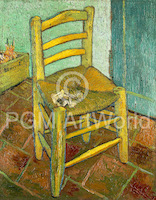 4cm x 5cm van Goghs Stuhl in Arles mit Pfeife von Vincent van Gogh