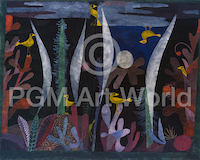 10cm x 8cm Landschaft mit gelben Vögeln von Paul Klee