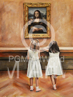 7.5cm x 10cm Watching Mona Lisa von Escha van den Bogerd