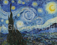 10cm x 8cm Sternennacht 2020 - Neuauflage von Vincent Van Gogh