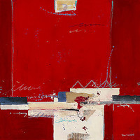 50cm x 50cm Red III von Ron van der Werf