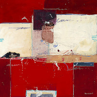 50cm x 50cm Red IV von Ron van der Werf