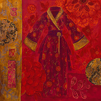 70cm x 70cm Précieux Kimono von Loetitia Pillault