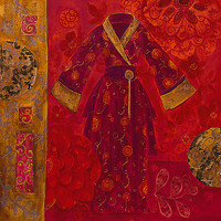30cm x 30cm Précieux Kimono von Loetitia Pillault