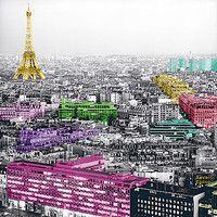 70cm x 70cm Eiffel Colours von Anne Valverde
