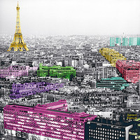 30cm x 30cm Eiffel Colours von Anne Valverde