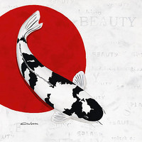 50cm x 50cm Splashing Beauty Shiro Utsuri von Nicole Gruhn
