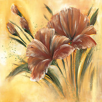 70cm x 70cm Fleur brune I von Isabelle Zacher-Finet
