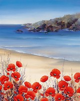 40cm x 50cm Poppies by the Sea von Hilary Mayes