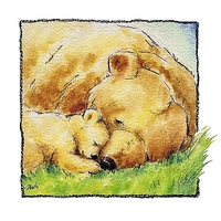 30cm x 30cm Mother Bear's Love II von MAKIKO