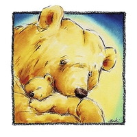 30cm x 30cm Mother Bear's Love IV von MAKIKO