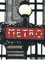 30cm x 40cm Metro in Paris von Jo Fairbrother