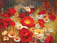 122cm x 91.4cm Meadow Poppies von Lucas Santini