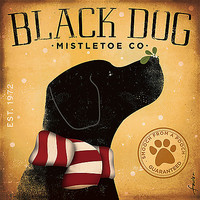 30.5cm x 30.5cm Black Dog Mistletoe von Stephen Fowler