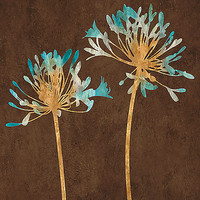 50cm x 50cm Teal Bloom II von Erin Lange
