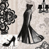 30.5cm x 30.5cm Little black Dress von Carol Robinson