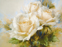 120cm x 90cm Bouquet of White Roses von Igor Levashov