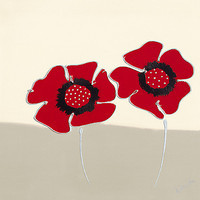 30cm x 30cm Red Flowers I von Lindsay Hill