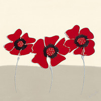 30cm x 30cm Red Flowers II von Lindsay Hill