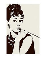40cm x 50cm Audrey Hepburn (Cigarello) I von Pyramid Studios