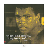 40cm x 40cm Muhammed Ali (I Quote String like a Bee) von Pyramid Studios