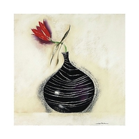 50cm x 50cm Tulpen in schwarzer Vase II von ROBERTSON
