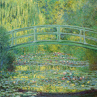 100cm x 100cm Seerosenteich und japanische Brücke von Monet,Claude