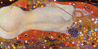 150cm x 75cm Wasserschlangen II von Klimt, Gustav