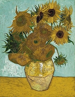 70cm x 90cm Vase mit Sonnenblumen von VAN GOGH