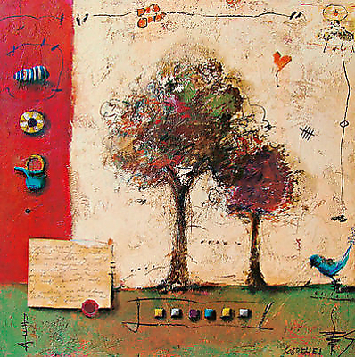 70cm x 70cm Tree I von Sonja Kobrehel
