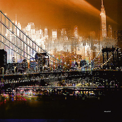 Array Brooklyn Bridge by Night von Mereditt.f