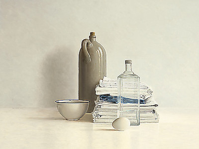 Array Jar, Bottle, Egg, Bowl and Cloths von Willem de Bont