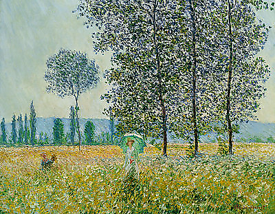 90cm x 70cm Felder im Frühling von Claude Monet