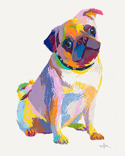 Array Pug Sketch von Patti Mollica