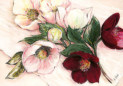 100cm x 70cm Elegant Anemones von Elisabeth Krobs