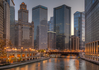 70cm x 50cm Peaceful Chicago von Aurélien Terribles
