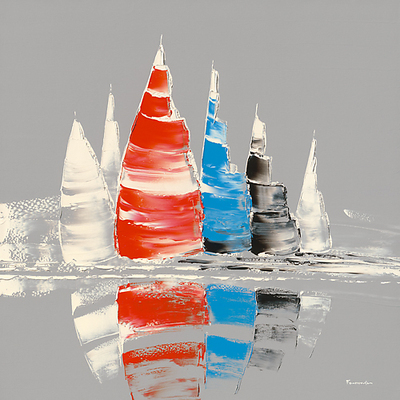 30cm x 30cm Régate I von Guy Fontdeville