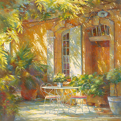 30cm x 30cm Sous la treille von Johan Messely